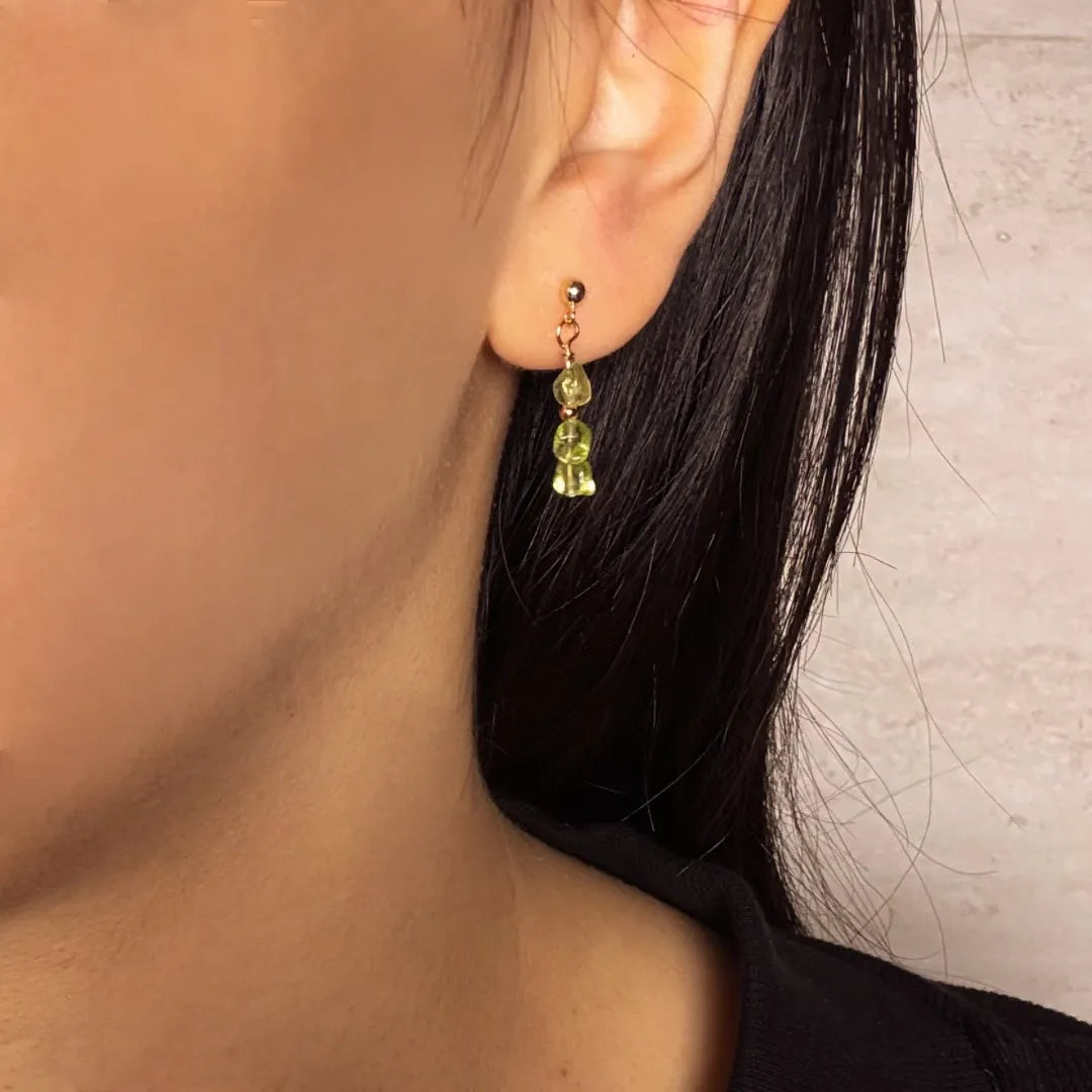 Peridot Ohrringe "Sonnen Eleganz" Vergoldet Silber