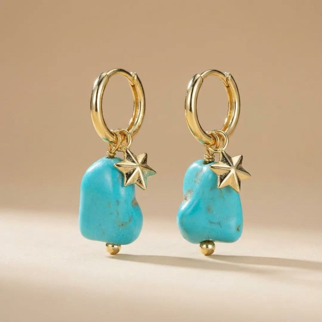 Boucles d'Oreilles Turquoise "Fraîcheur Céleste" Argent