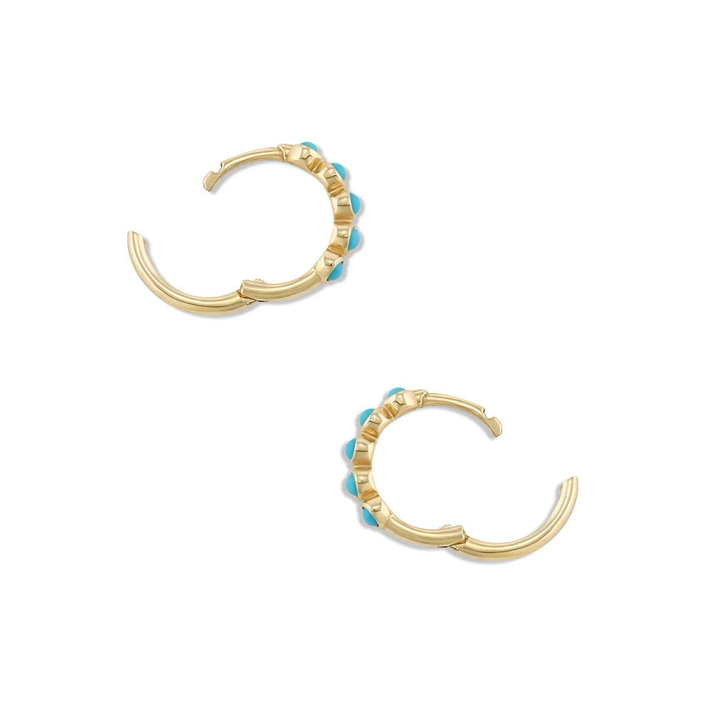 Turquoise Earrings “Blue Magic” Gold-Plated Silver
