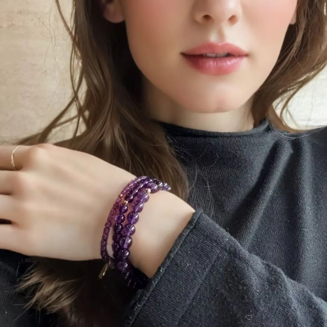 Amethystarmband "Vibrierende Balance" Silber