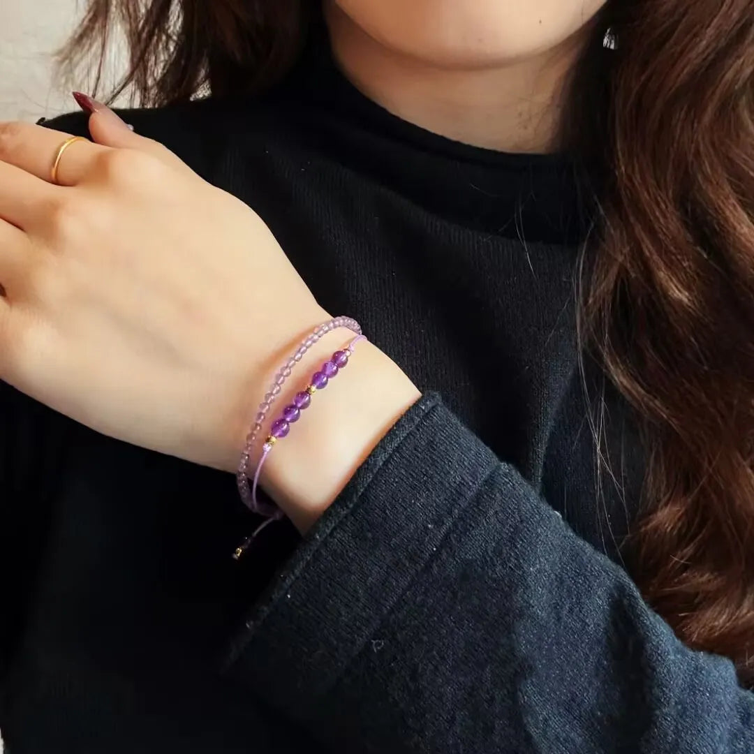 Amethystarmband "Harmonie Mystère" Goldplattiertes Silber 14K