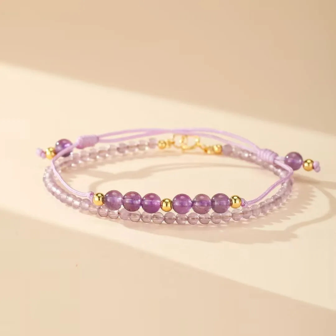 Amethystarmband "Harmonie Mystère" Goldplattiertes Silber 14K