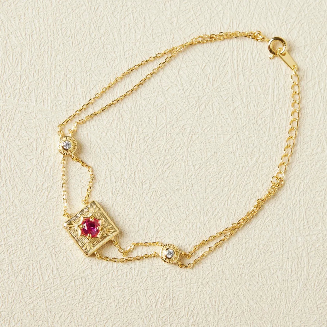 Pulsera Cornalina "Vida Alegre" Plata Dorada Oro