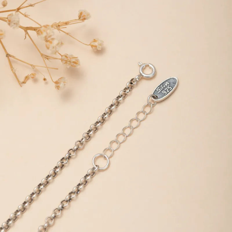 Anklet Agate "Trust Leaves" Silver