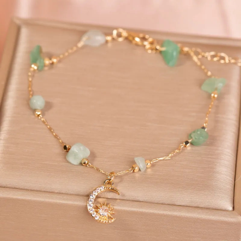 Anklet Aventurine or Rose Quartz "Celestial Breeze"