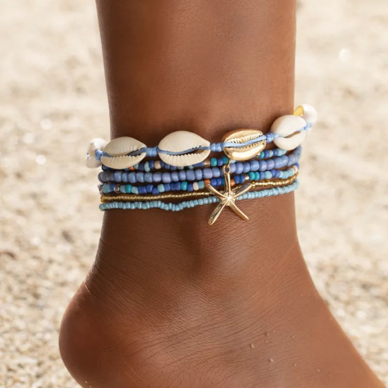 Bracelet de Cheville Coquillage "Énergie Marine"