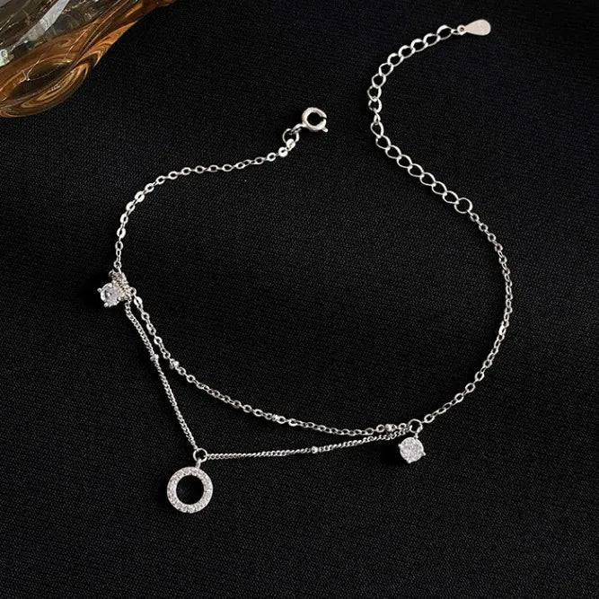 Cavigliera "Élégance Brillante" Argento