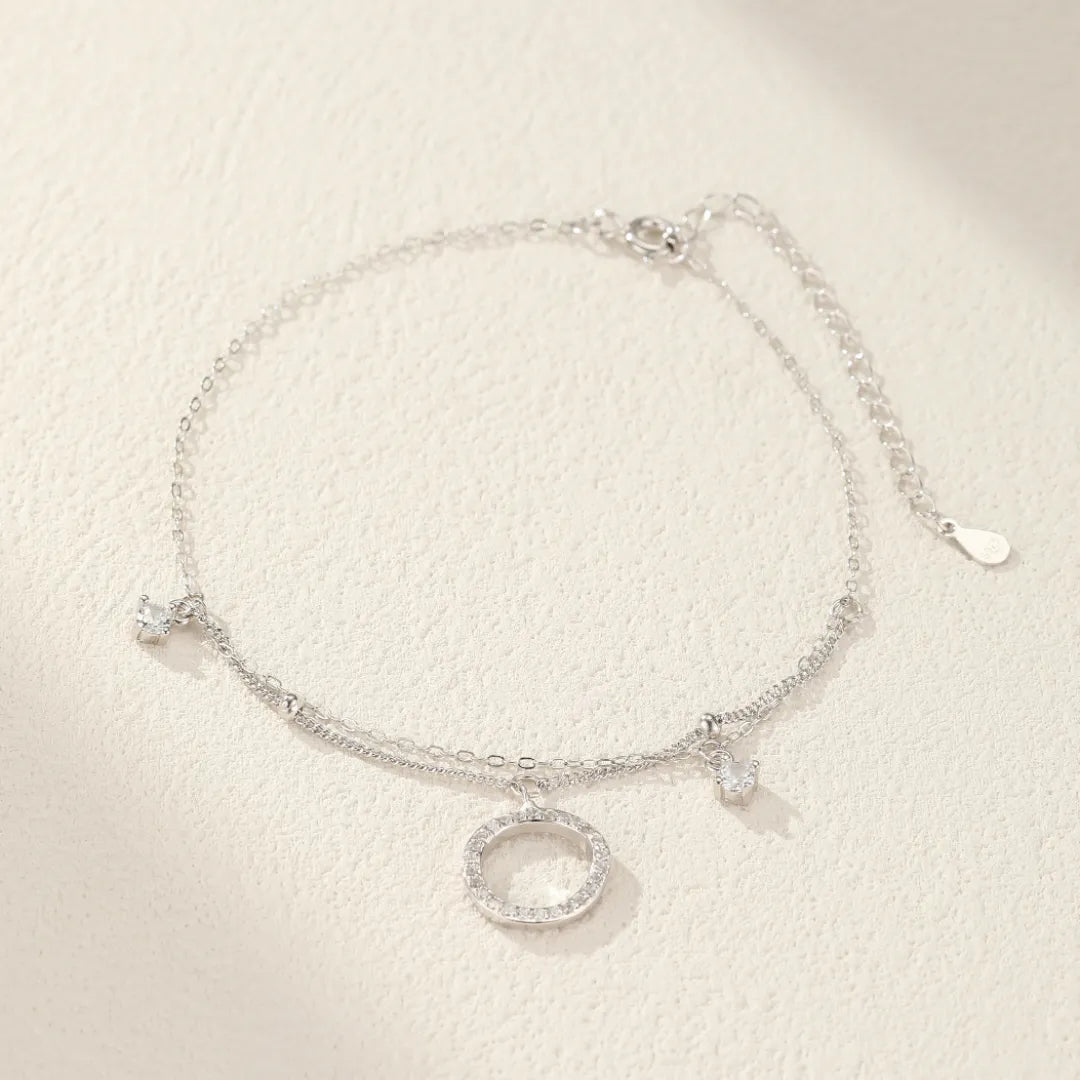 Cavigliera "Élégance Brillante" Argento