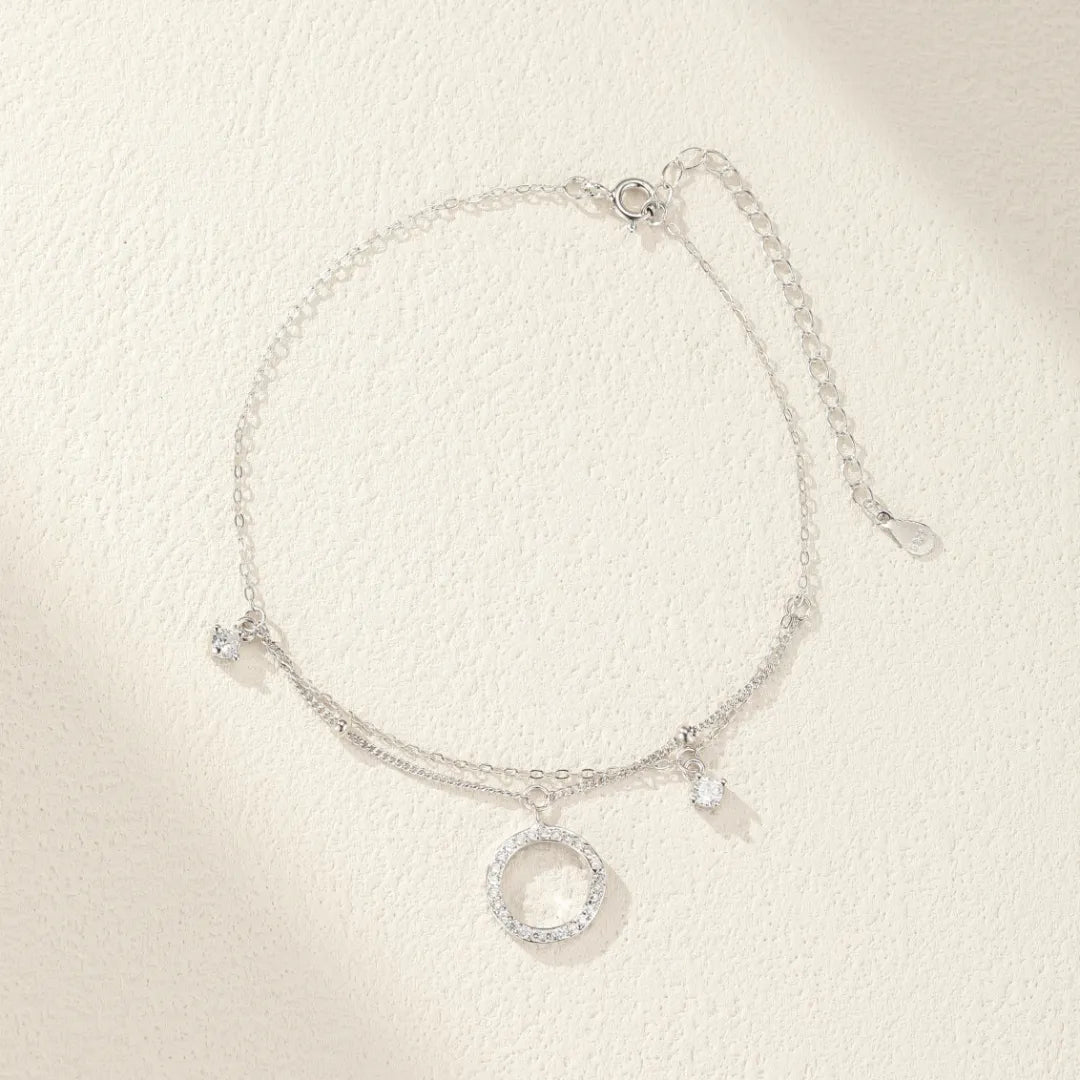 Cavigliera "Élégance Brillante" Argento