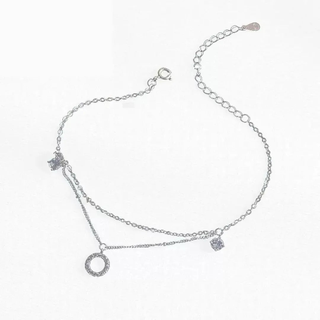 Cavigliera "Élégance Brillante" Argento