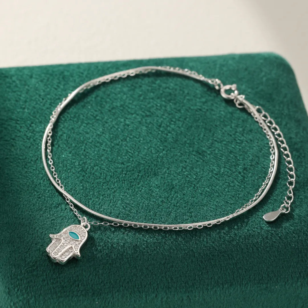 Cavigliera "Mano di Fatima" Argento