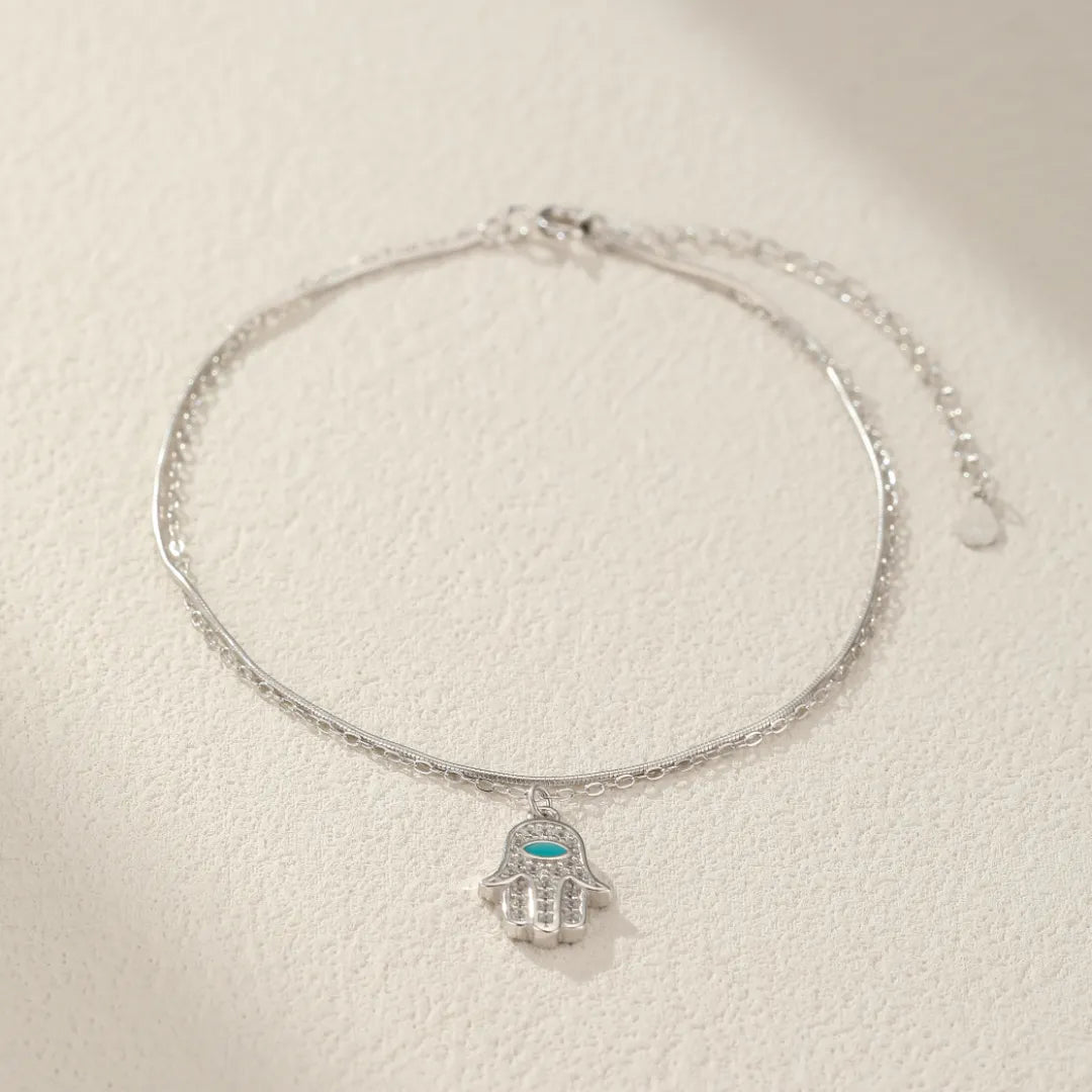 Cavigliera "Mano di Fatima" Argento