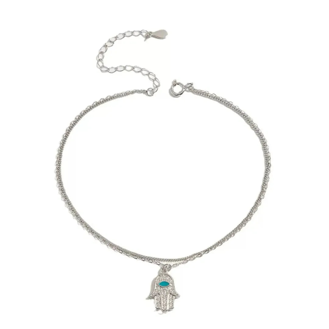 Cavigliera "Mano di Fatima" Argento