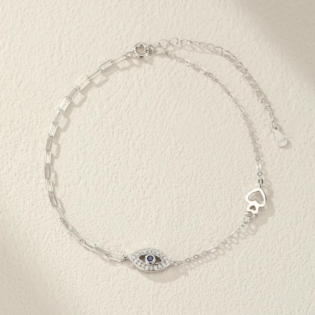 Evil Eye Anklet "Elegant Protection" Silver