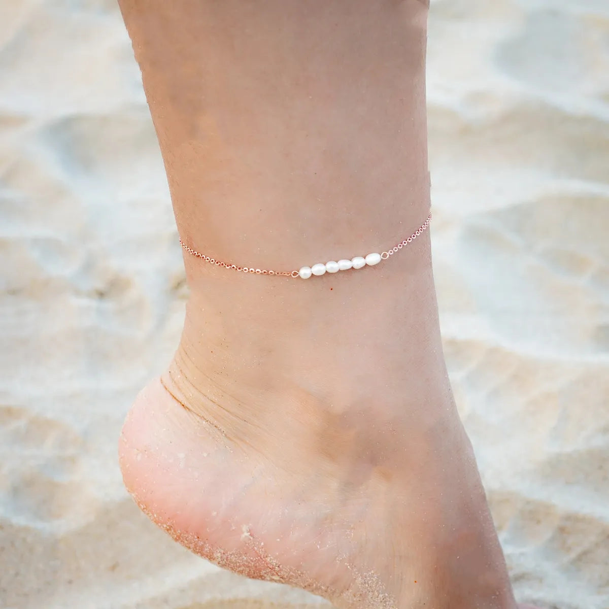 Anklet Pearl "Elegant Purity" Silver