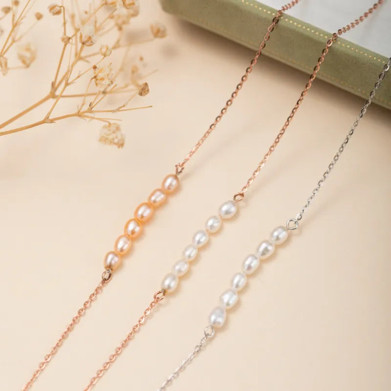 Anklet Pearl "Elegant Purity" Silver