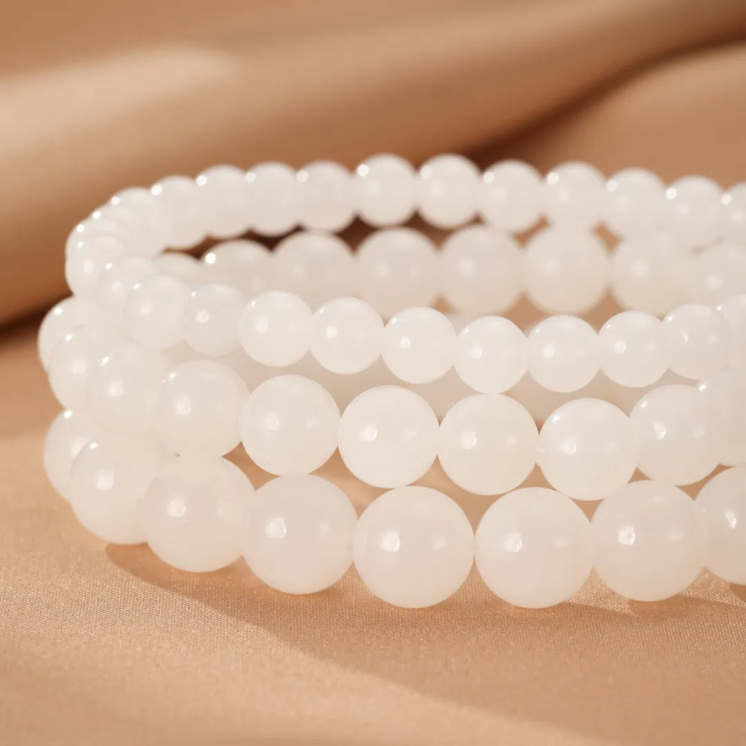Bracelet Jade Blanc "Douceur Blanche"