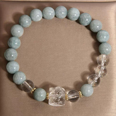 Bracciale Giada e Cristallo di Rocca "Chiarezza Lenitiva"