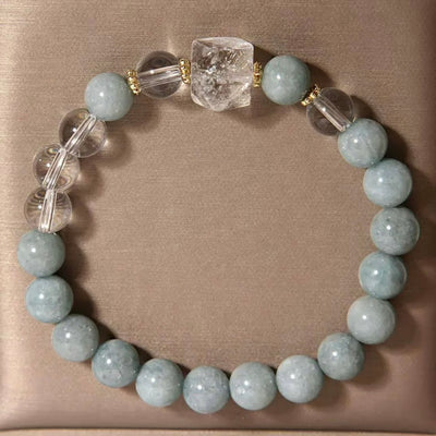 Bracciale Giada e Cristallo di Rocca "Chiarezza Lenitiva"