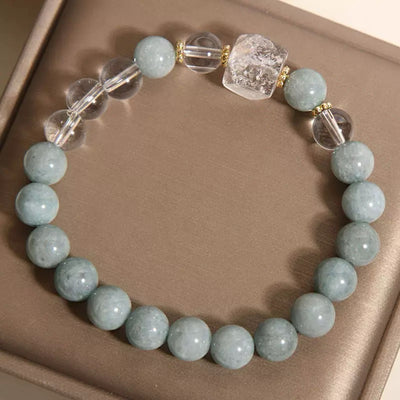 Bracciale Giada e Cristallo di Rocca "Chiarezza Lenitiva"
