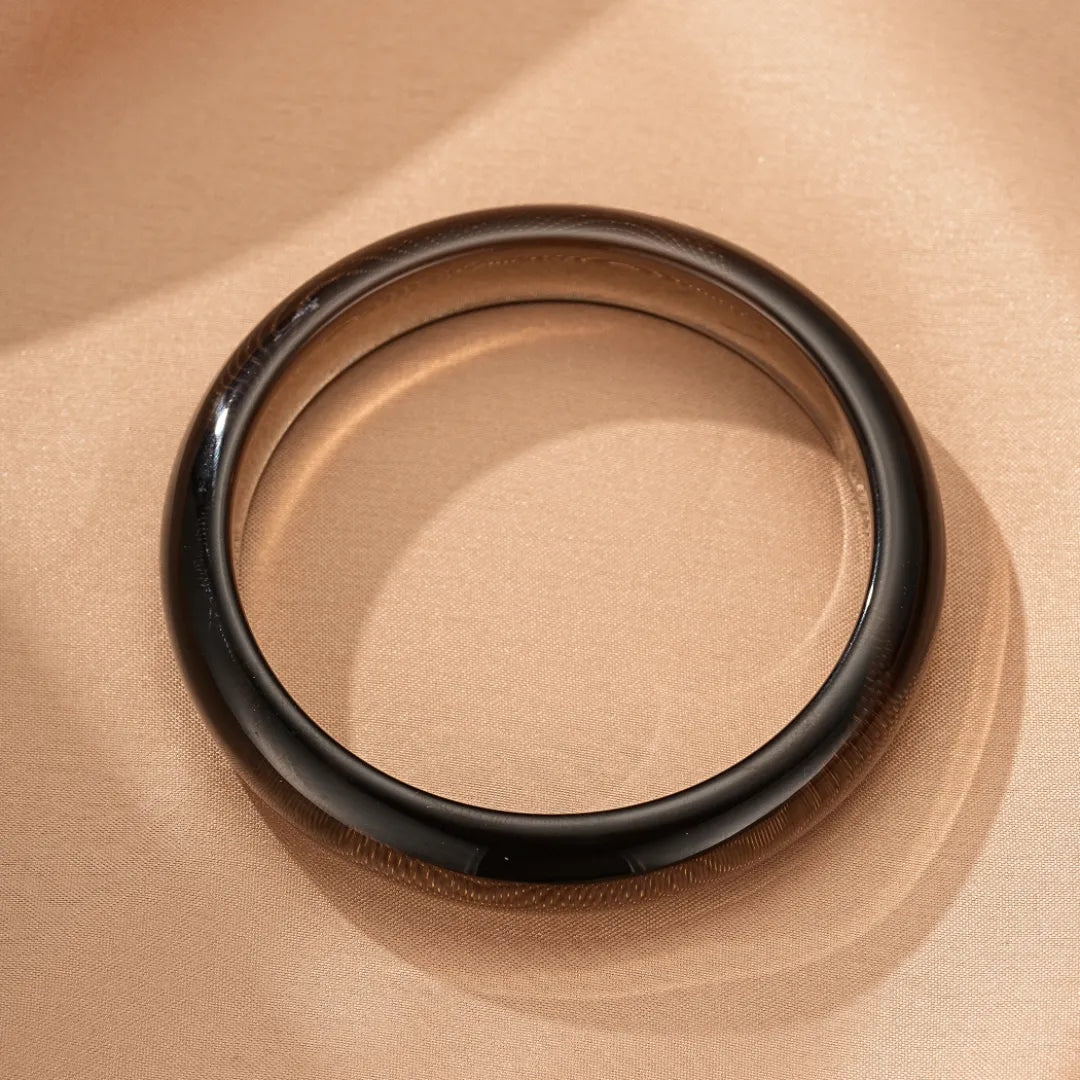 Obsidian Cuff Bracelet "Deep Mystery"