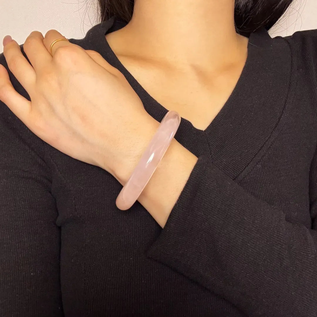 Bracciale Rigido Quarzo Rosa "Amore Incondizionato"