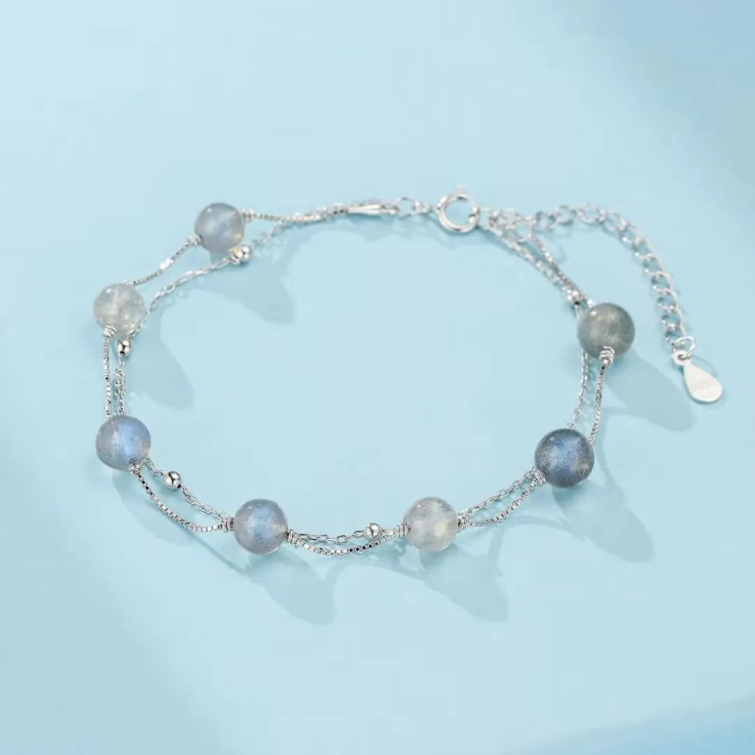 Bracelet Labradorite "Brume Céleste" Argent