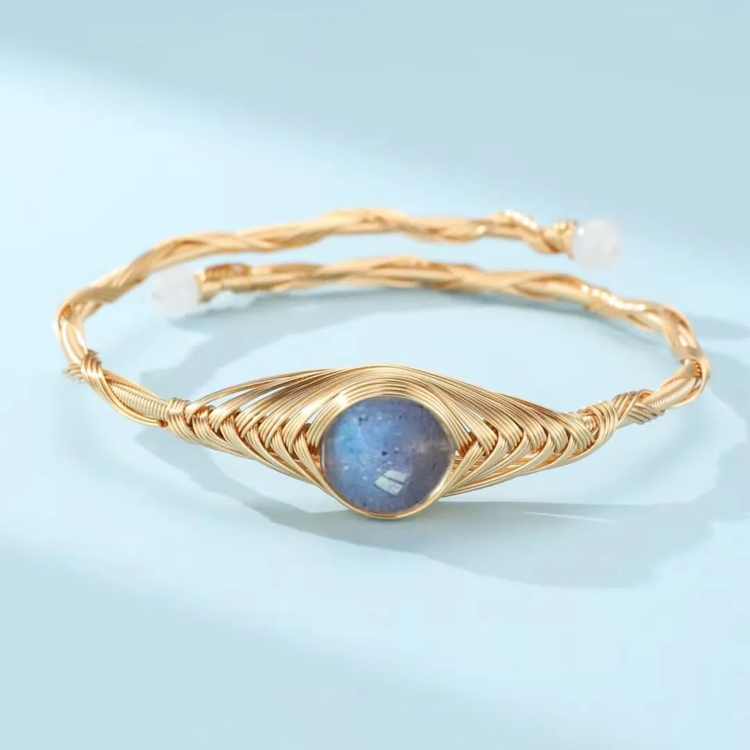 Pulsera Labradorita "Clarividencia" Dorado Oro