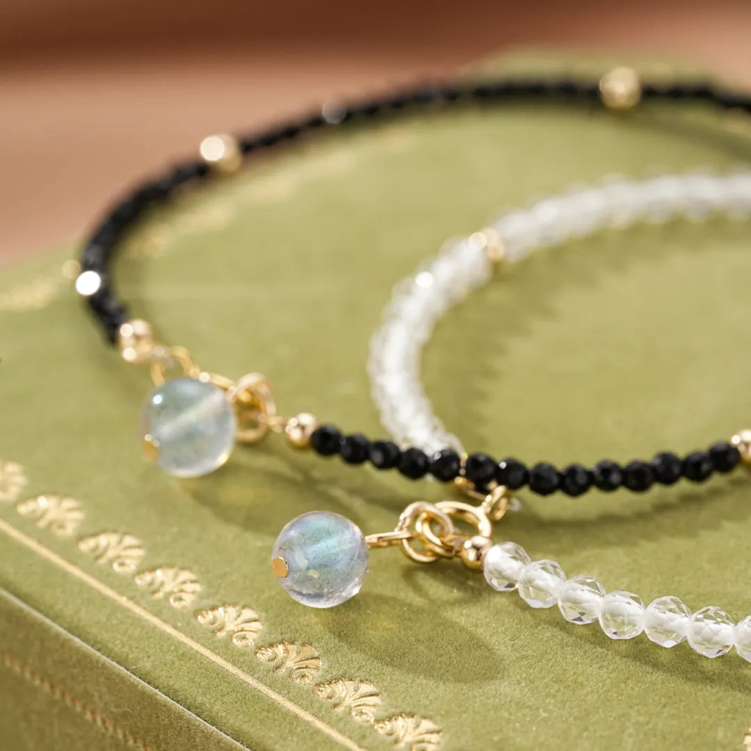 Bracciale Labradorite e Cristallo di Roccia "Charme Intenso"