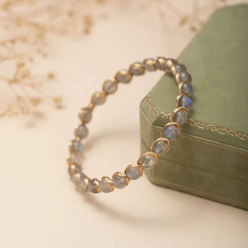 Labradoritarmband "Spirituelle Magie" Goldplattiert Silber