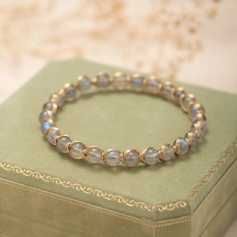 Labradoritarmband "Spirituelle Magie" Goldplattiert Silber