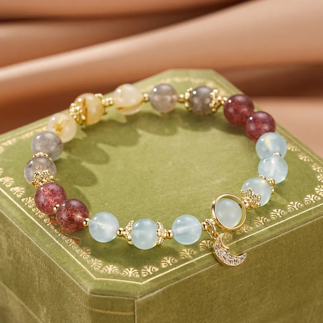 Bracelet Labradorite et Aigue Marine "Douceur Poétique"