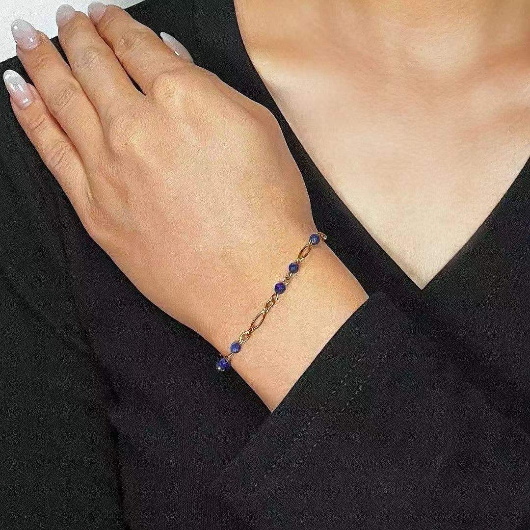 Bracciale Lapislazzuli "Riflessi Stellati"