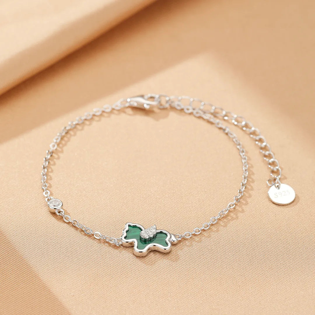 Bracciale Malachite Cavallo "Libertà Dolce" Argento