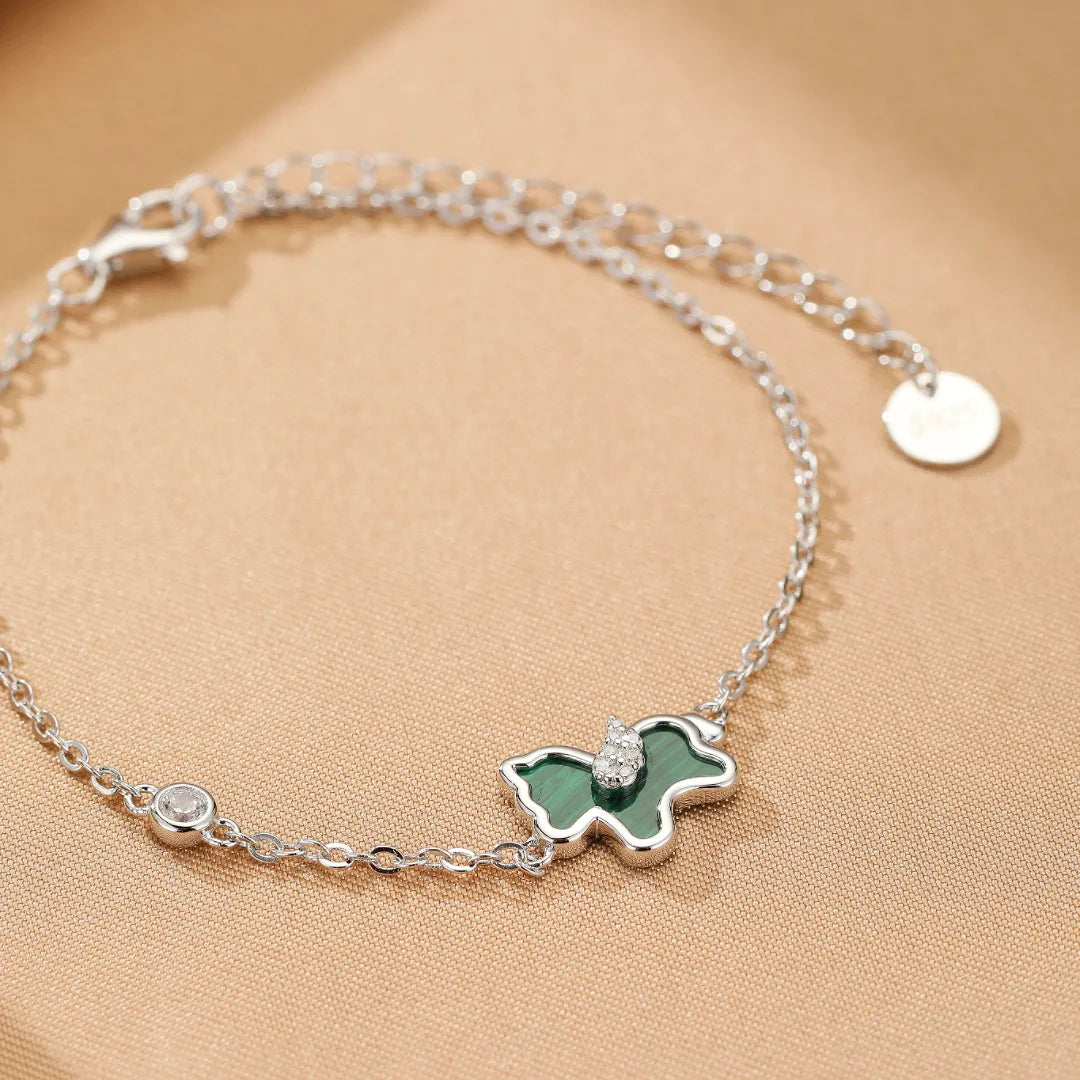 Bracciale Malachite Cavallo "Libertà Dolce" Argento