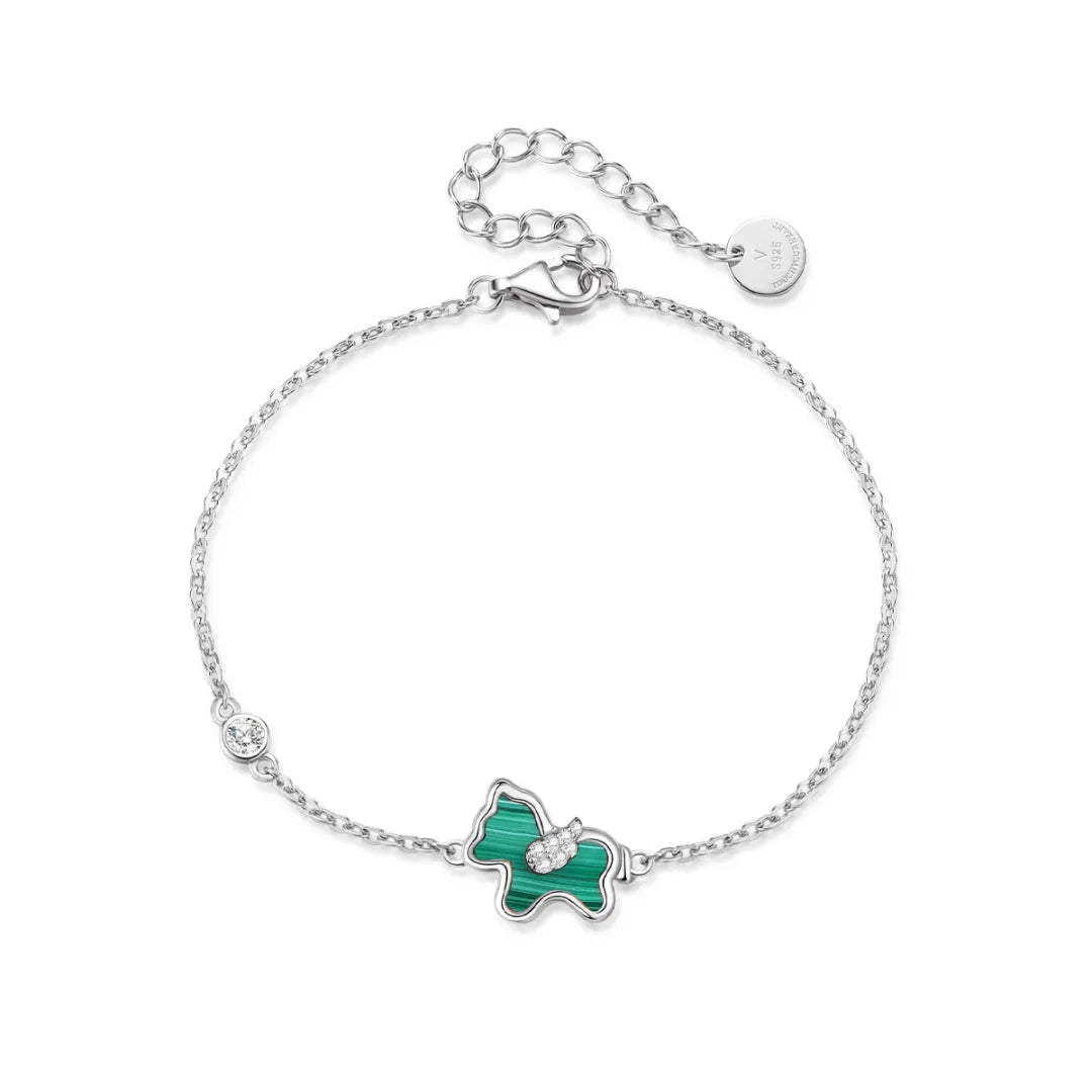 Bracciale Malachite Cavallo "Libertà Dolce" Argento
