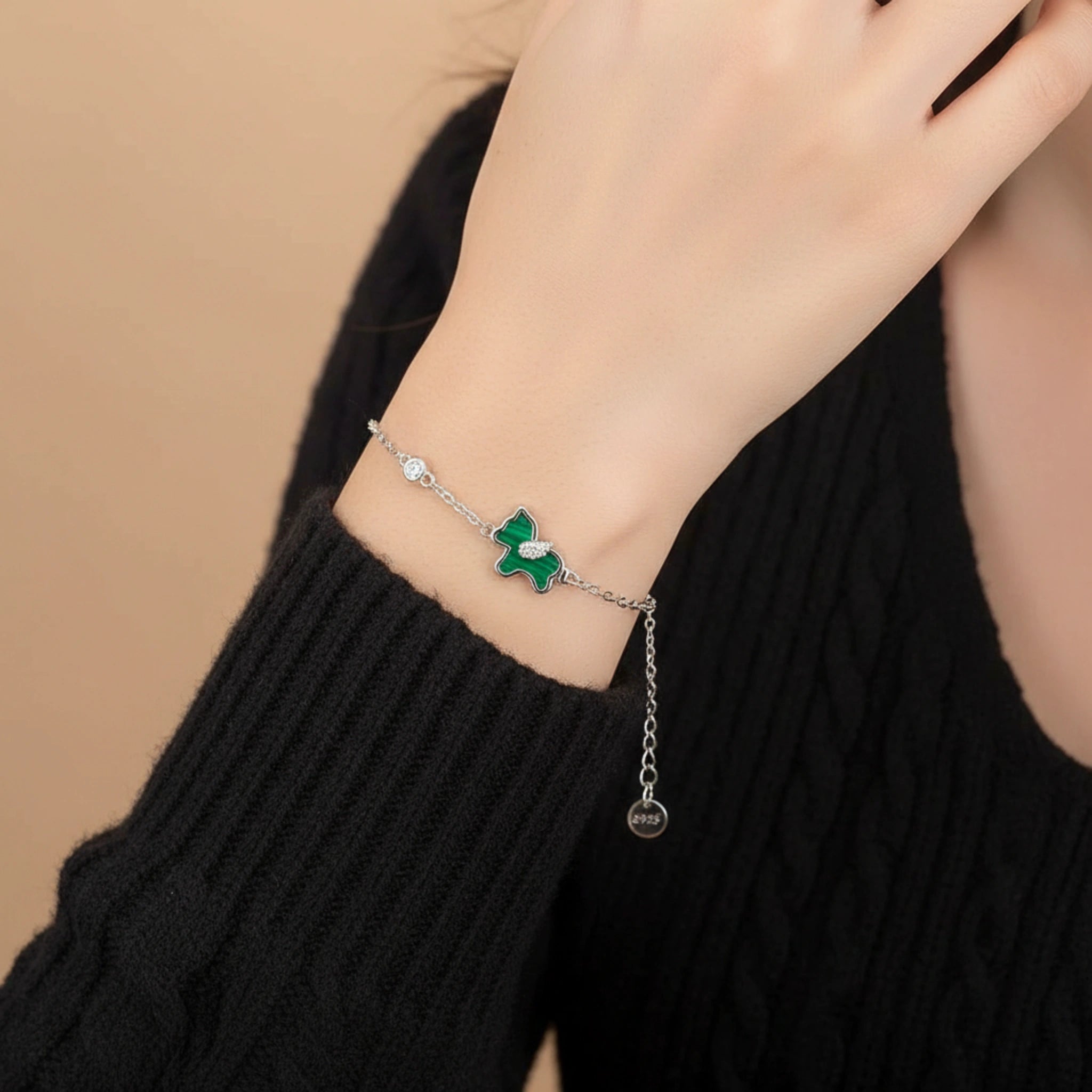 Bracciale Malachite Cavallo "Libertà Dolce" Argento