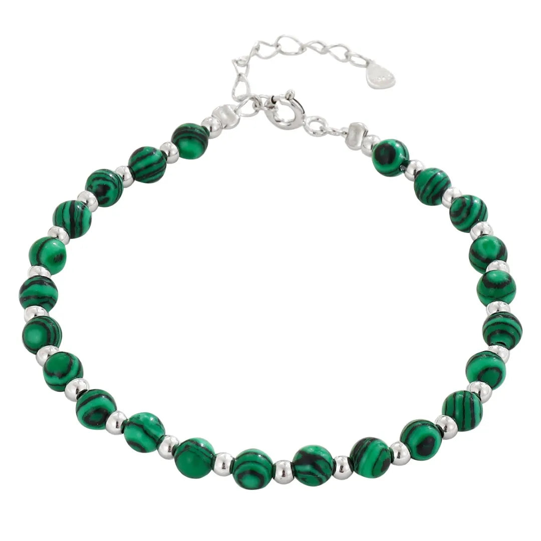 Bracciale Malachite "Vene d'Armonia" Argento