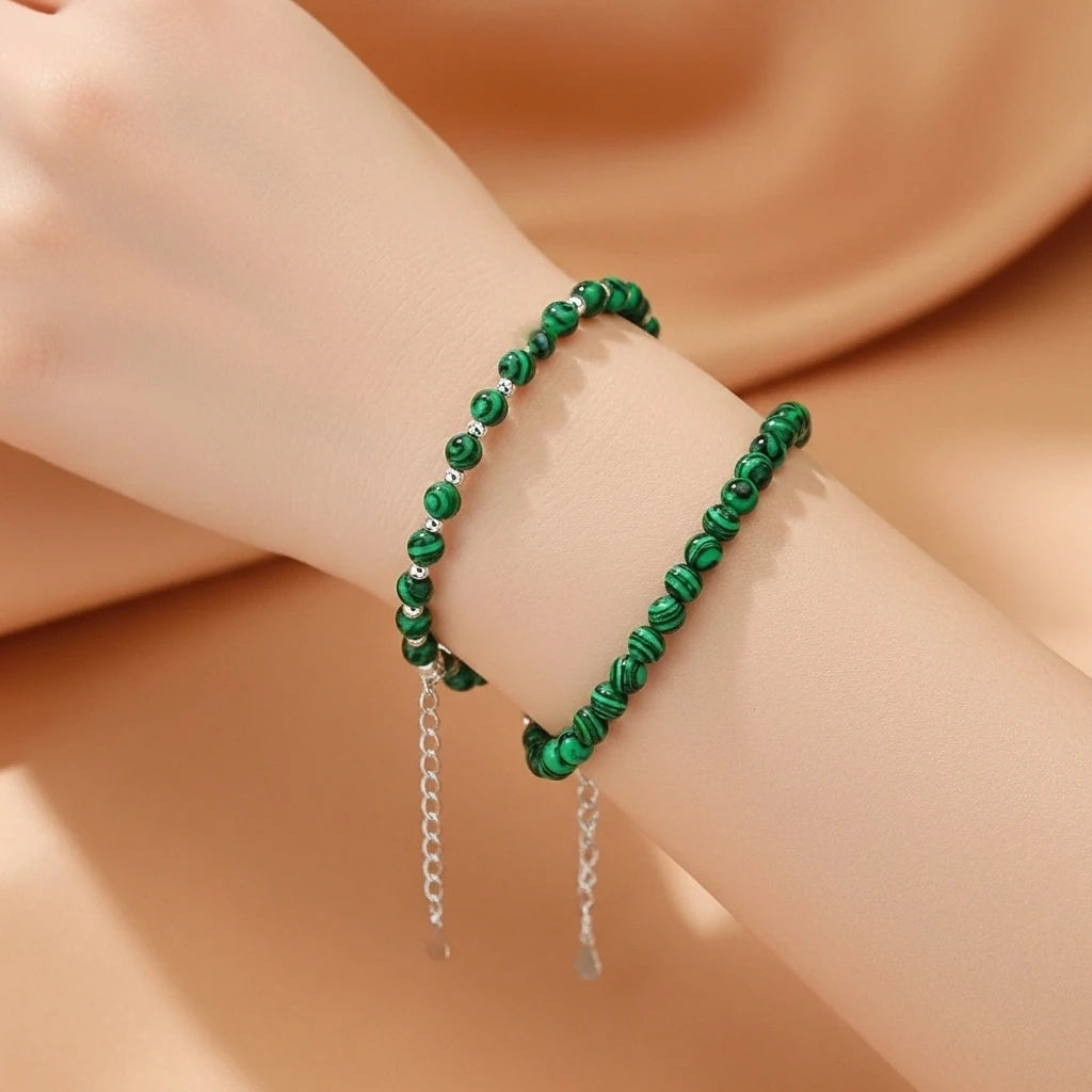 Bracciale Malachite "Vene d'Armonia" Argento