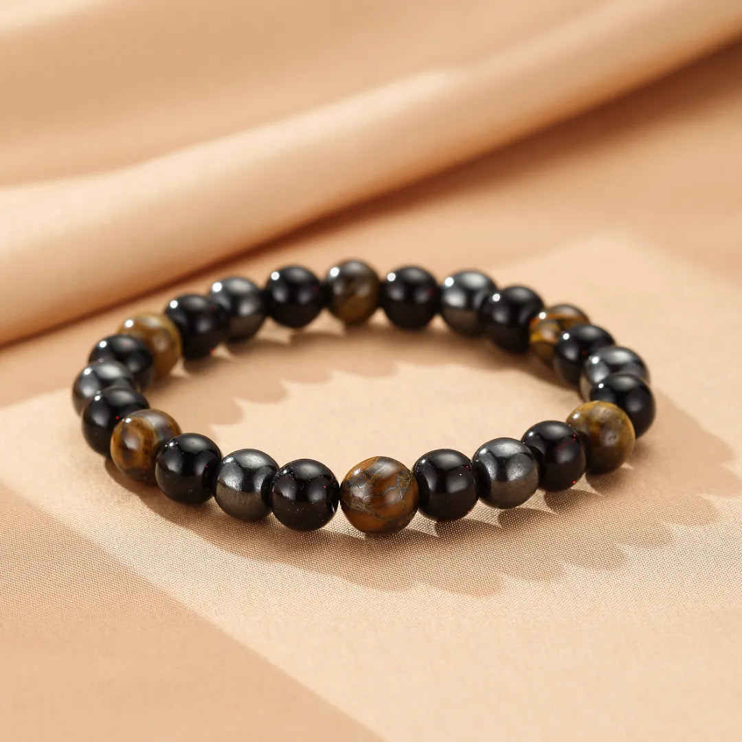 Bracelet Œil de Tigre Hématite "Force Protectrice"
