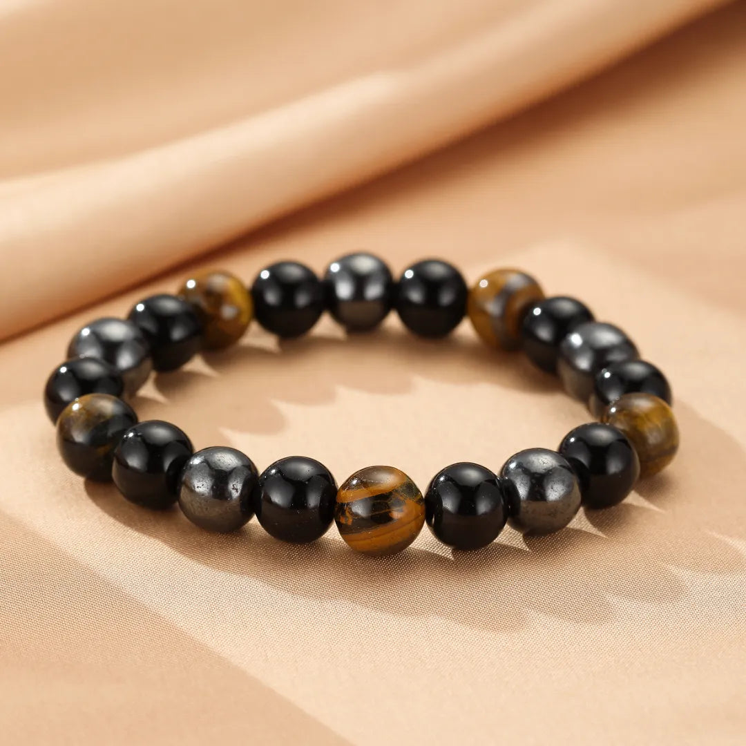 Bracelet Œil de Tigre Hématite "Force Protectrice"