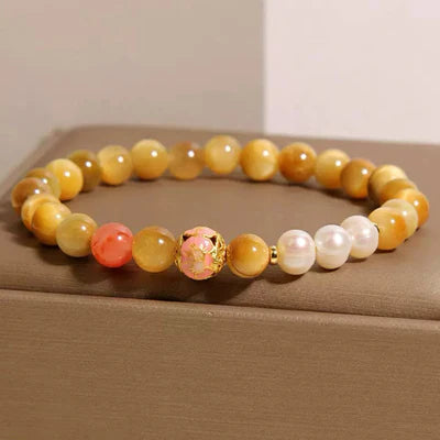 Bracciale Occhio di Tigre e Perle "Eleganza Discreta"
