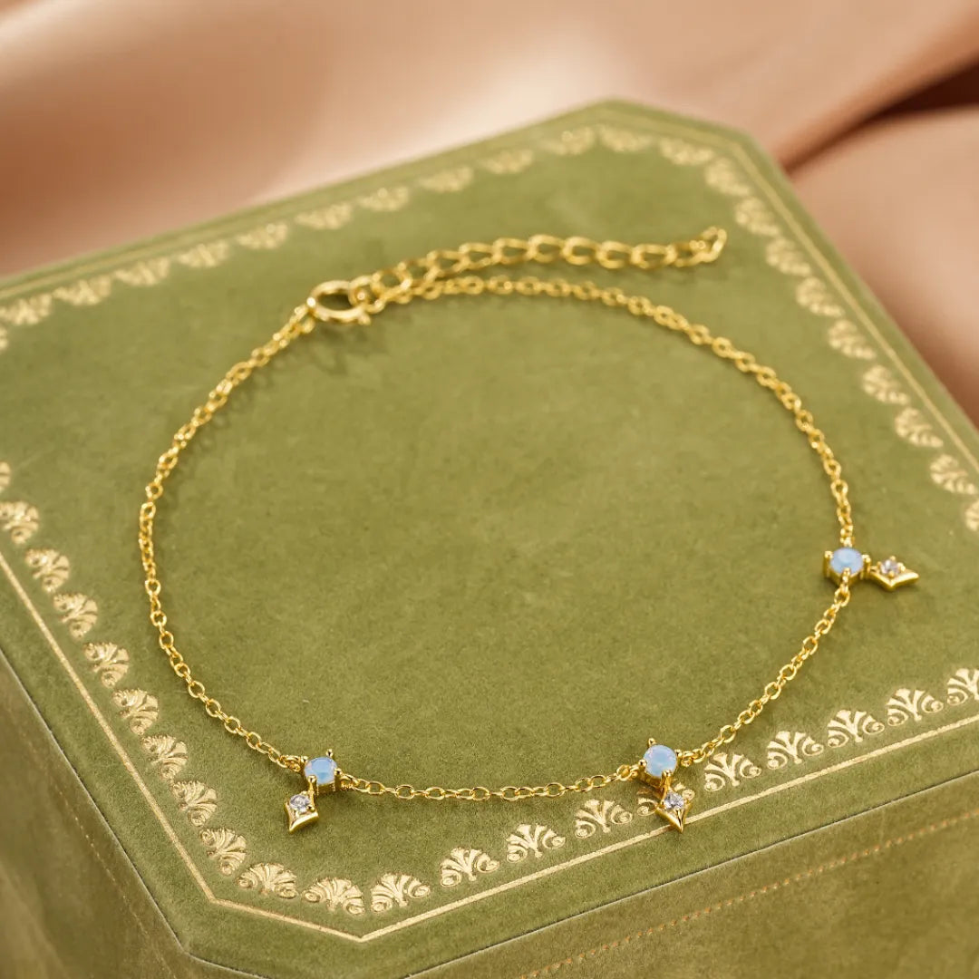Opal Bracelet "Starry Sparkle" Gold Plated Silver
