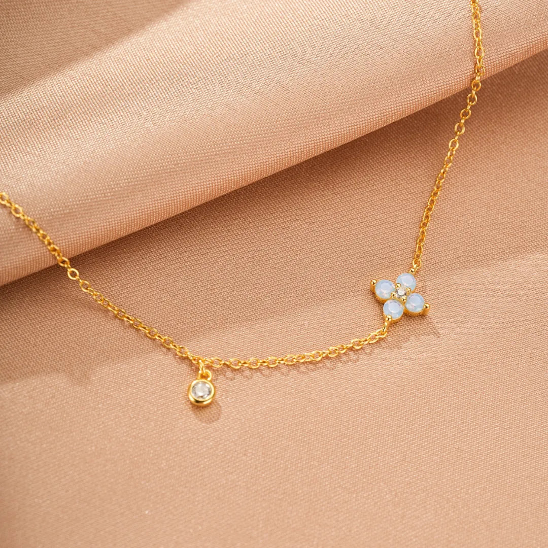 Opal Bracelet "Pure Flower" Gold Plated Silver