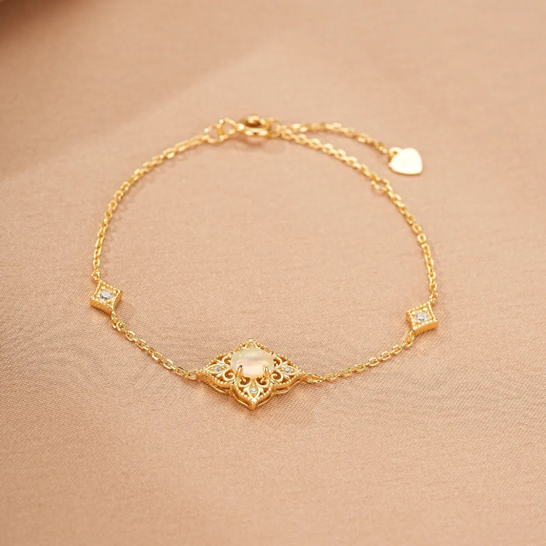Opalarmband "Lumière Antique" Vergoldetes Silber 10K Gold