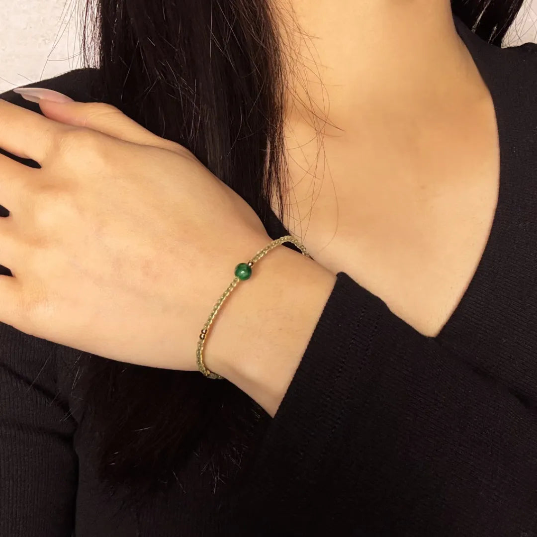 Pulsera Peridoto y Jade “Naturaleza Vital”