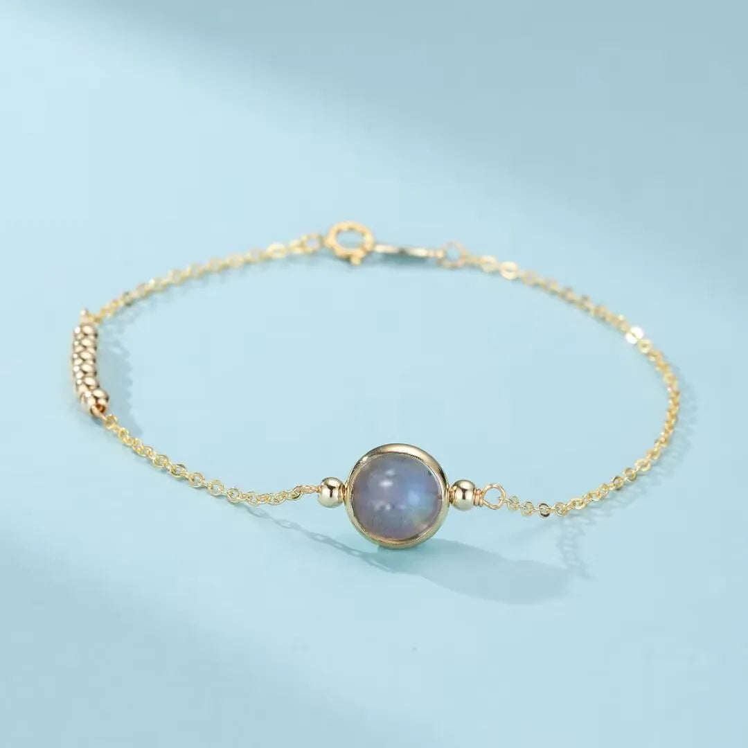 Blue Moonstone Bracelet "Sweetness of Nights" Gold