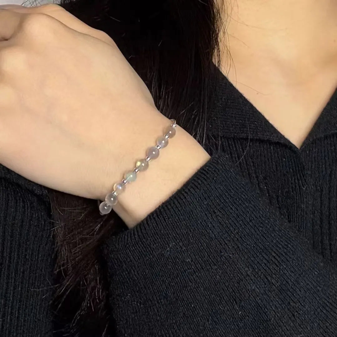 Bracciale Pietra di Luna "Notti Stellate" Argento