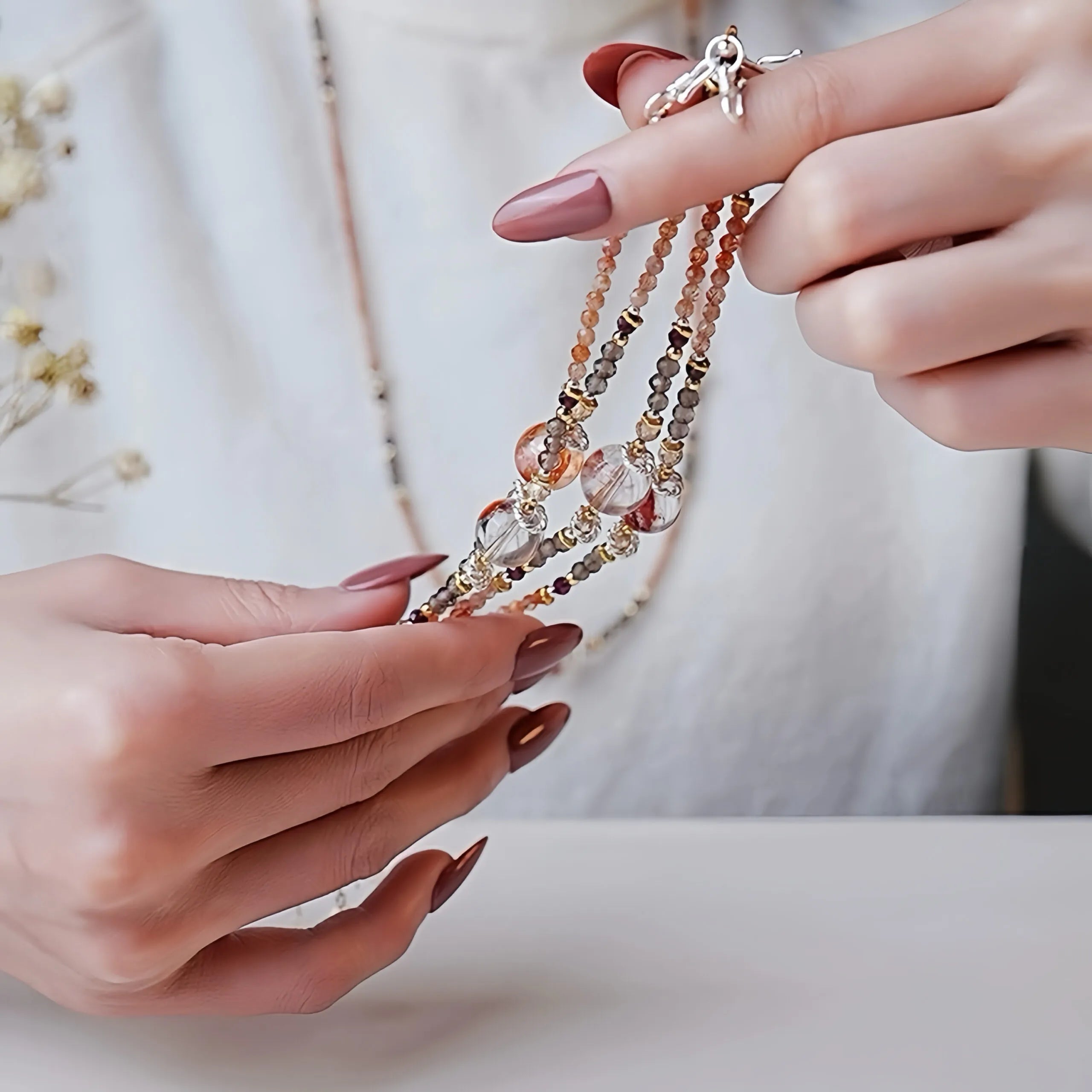 Bracciale Pietra di Sole – Splendore Catturante, Argento Placcato Oro