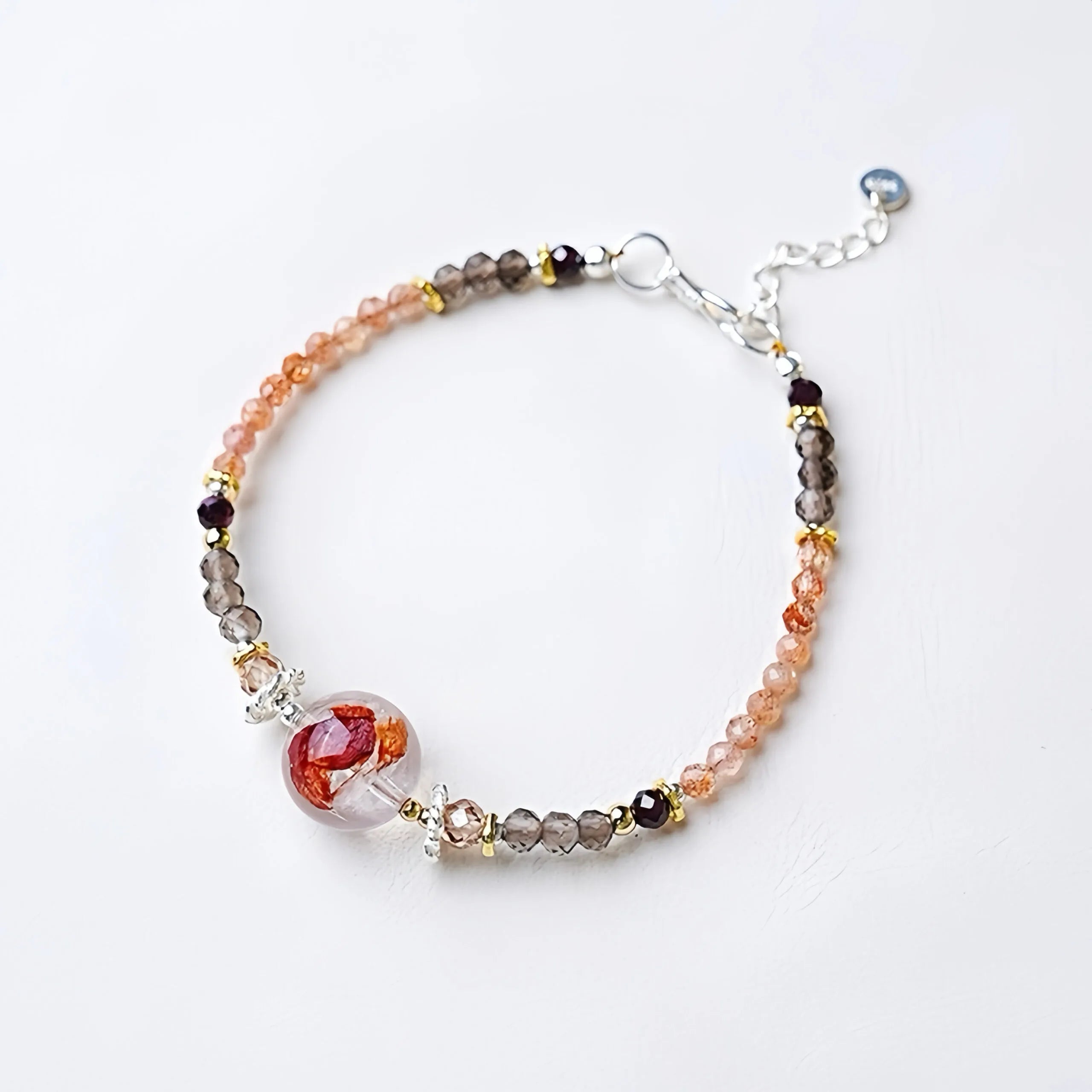 Bracciale Pietra di Sole – Splendore Catturante, Argento Placcato Oro